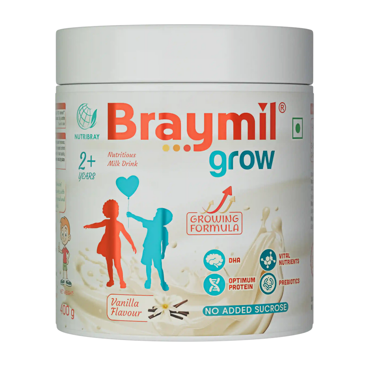 Braymil Grow 2+ Years – Nutritious Milk Drink | Vanilla Flavour 400g Braymil