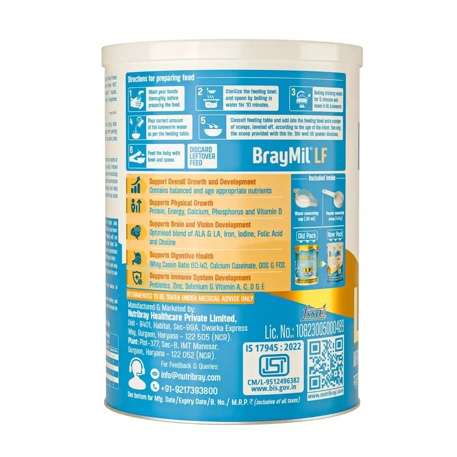 Braymil Lactose Free Formula Brand |BIS Certified 