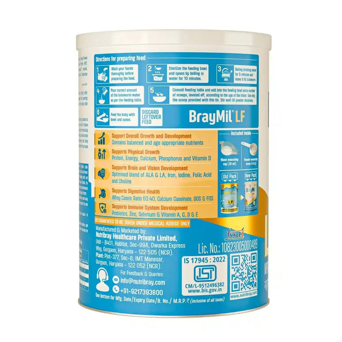 Braymil Lactose Free Formula Brand |BIS Certified 