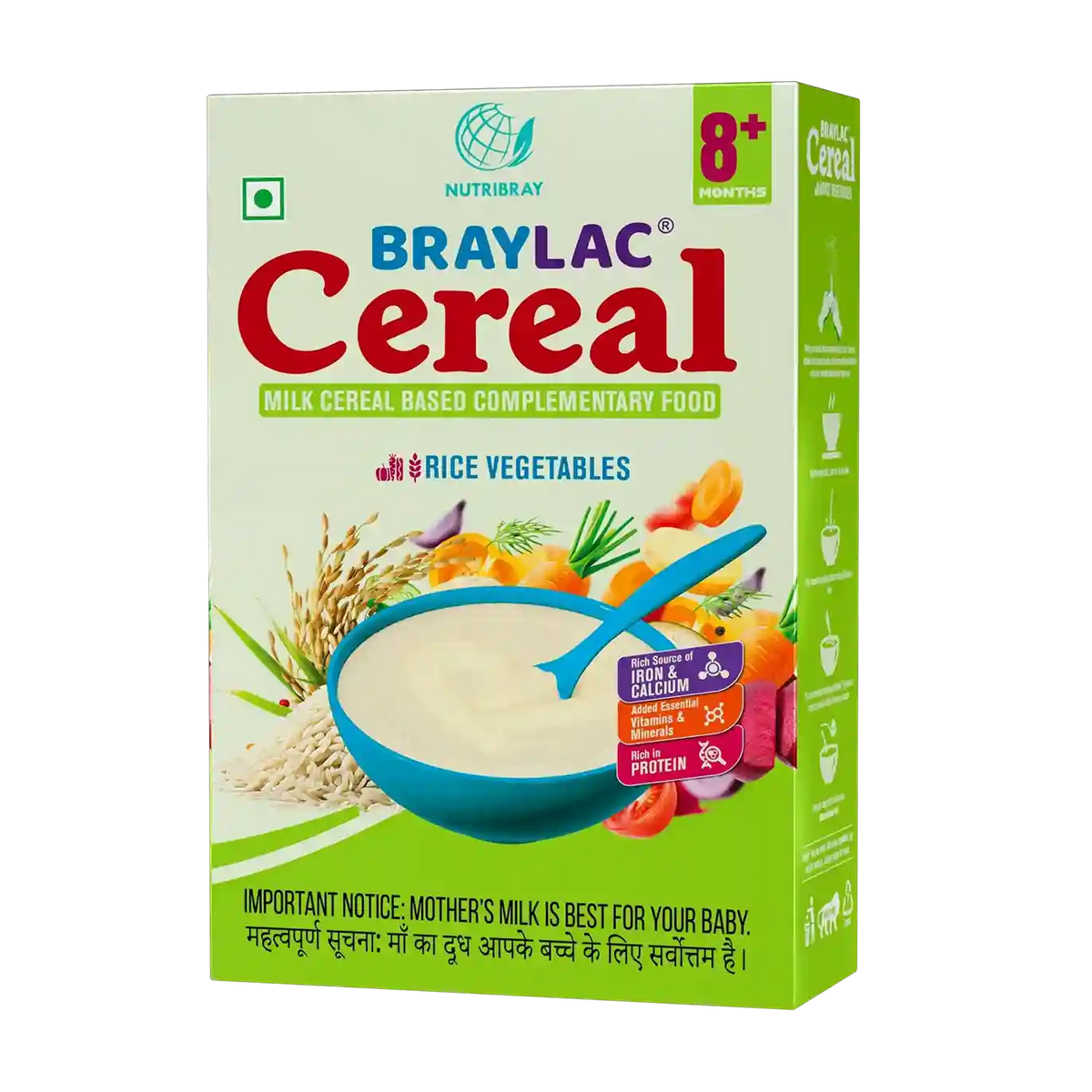 Braylac Cereal Rice Vegetables | Bag in Box For 8+ Months Baby | 300g Braymil