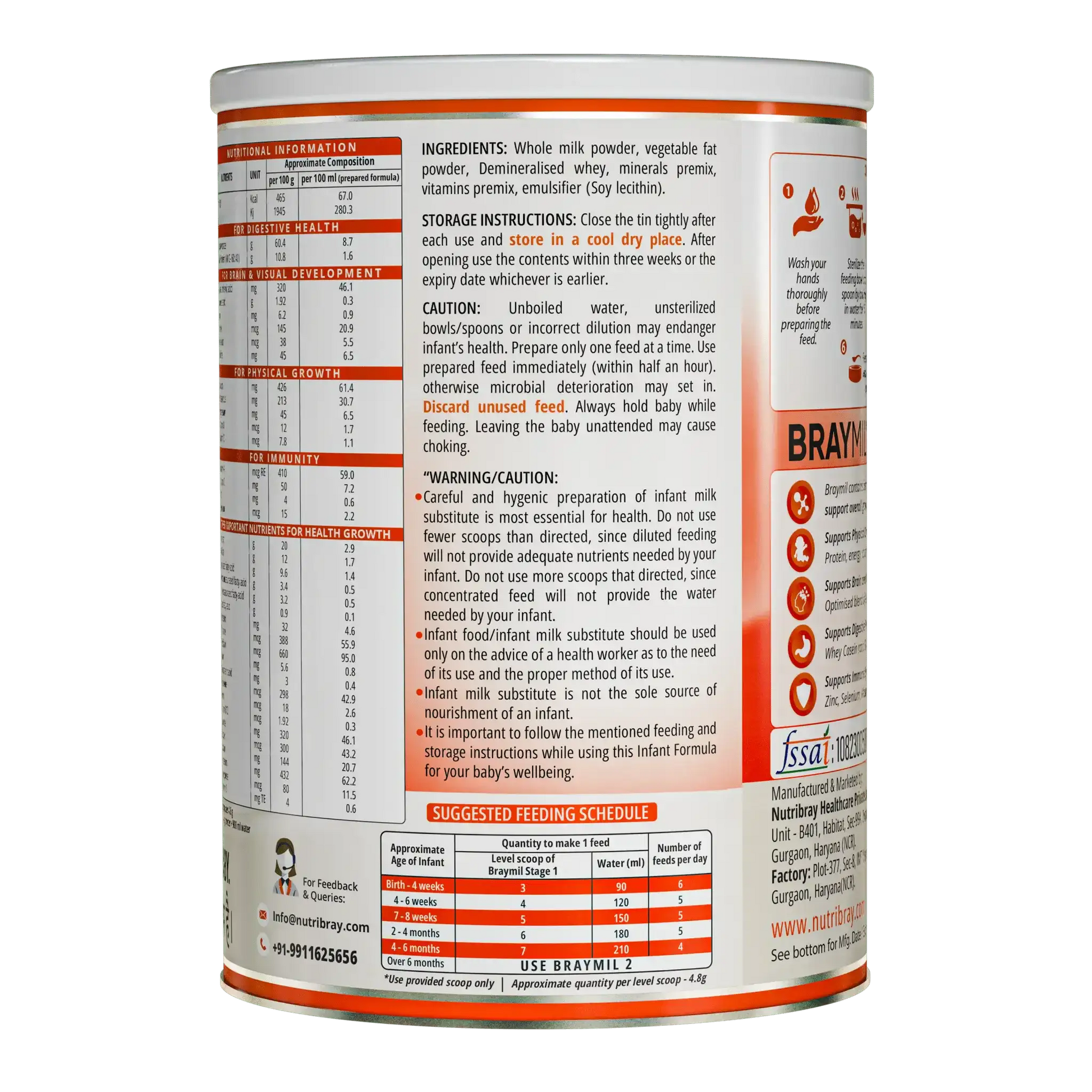 Infant formula 0 to 6 months nutrition ALA LA iron vitamins minerals