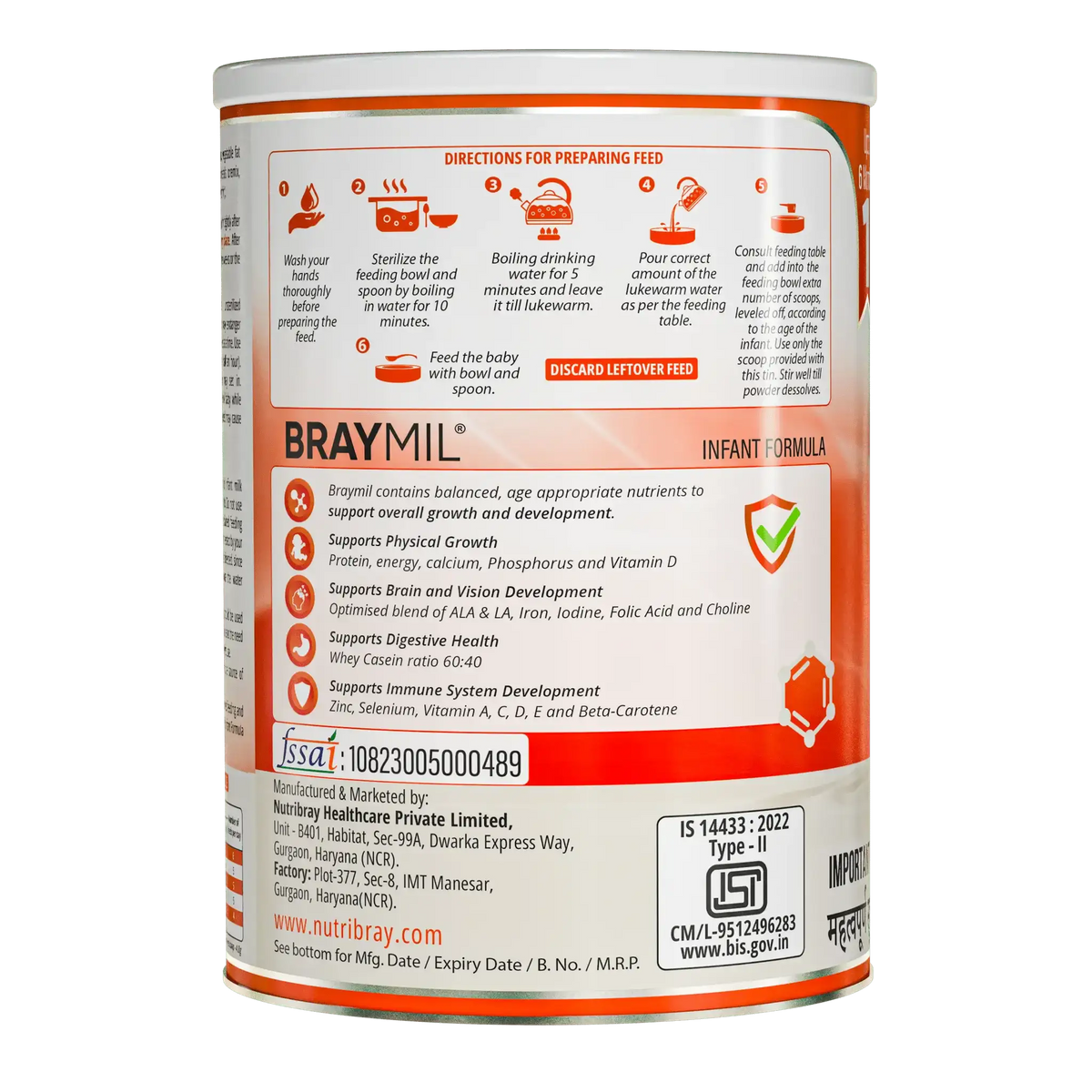 Infant formula 0 to 6 months nutrition ALA LA iron vitamins minerals
