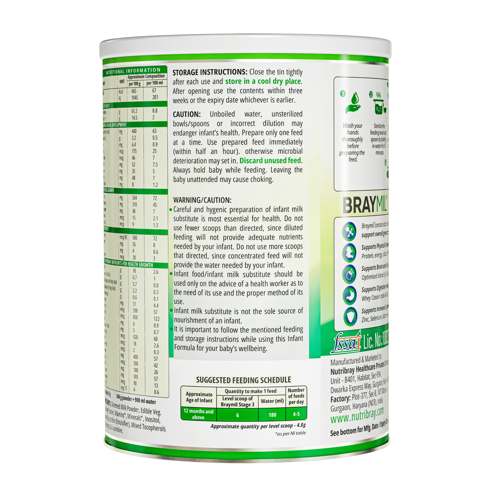 Braymil 3 Follow up Formula Stage - 3 | 400g Tin Pack - Braymil