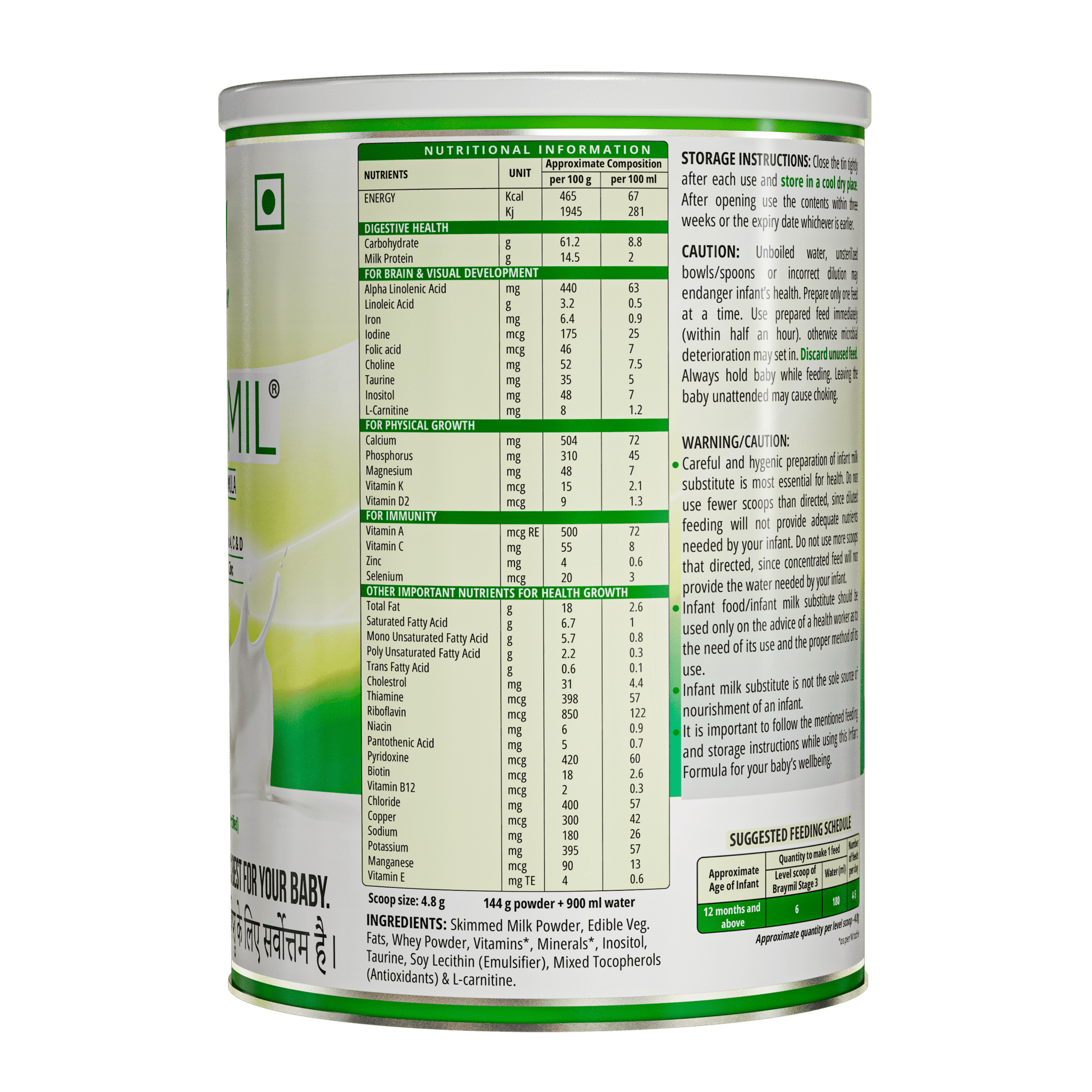 Braymil 3 Follow up Formula Stage - 3 | 400g Tin Pack - Braymil