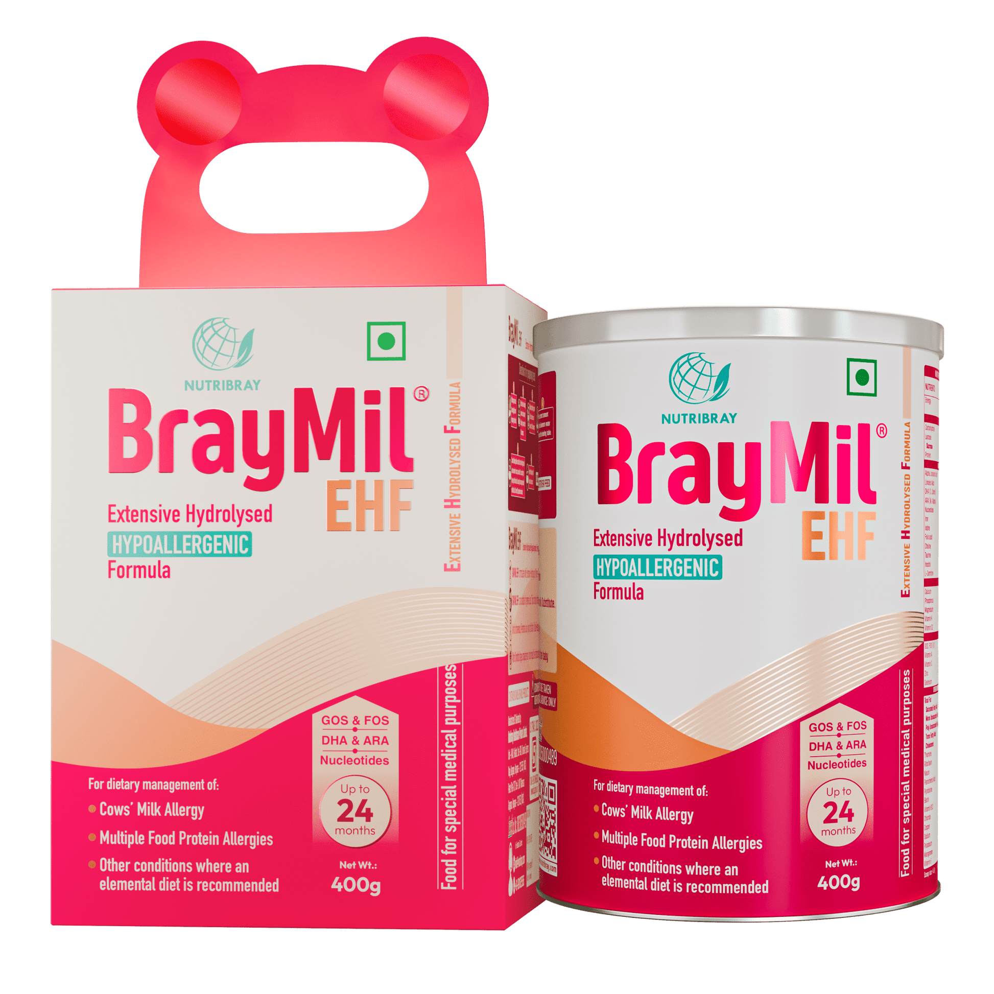 BrayMil EHF Extensive Hydrolysed Hypoallergenic Formula - 400 gm - Braymil