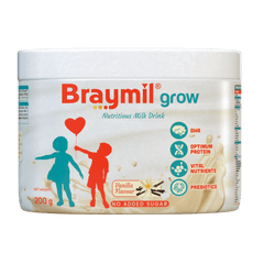 Braymil Grow |Nutritious Vanilla Milk Drink Powder Enriched with DHA, Protein & Essential Nutrients |200 g