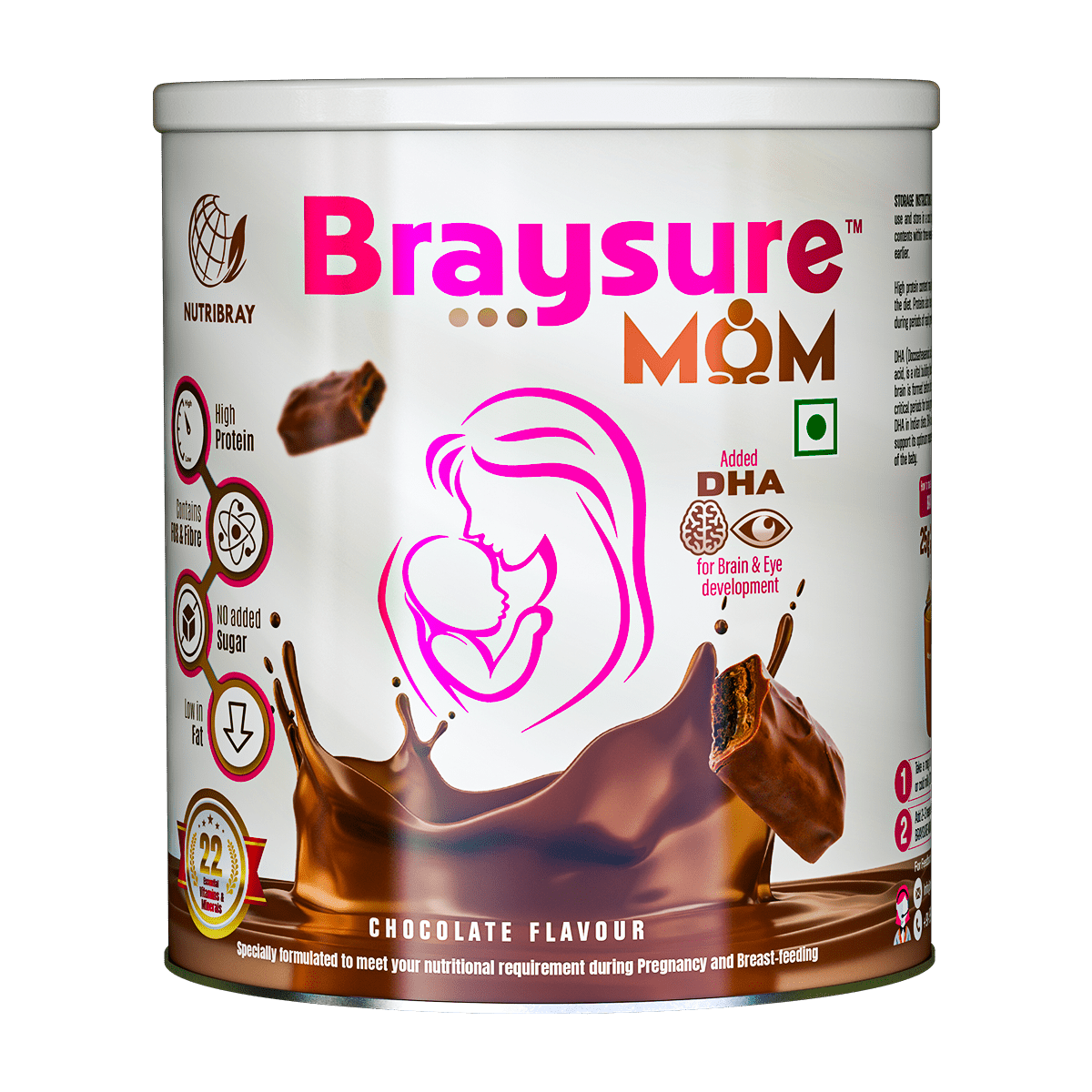 Braysure Mom Chocolate - 200 g - Tin Pack - Braymil